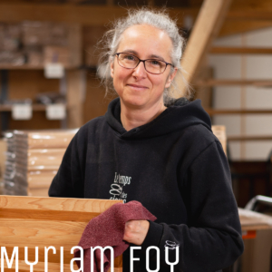 Myriam Foy fan de l'achat local et du développement durable pour L’entreprise Le Temps des Cigales